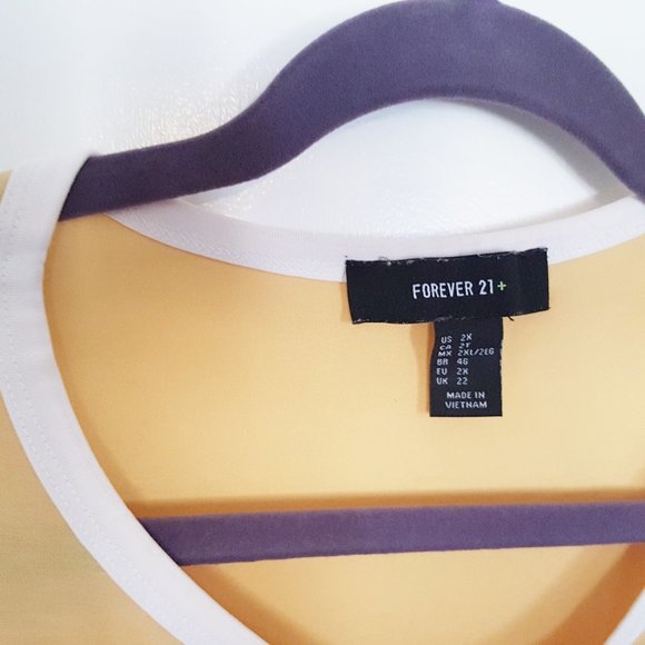 FOREVER 21 Women's Tee Shirt 2X Mustard Yellow - Picture 2 of 3